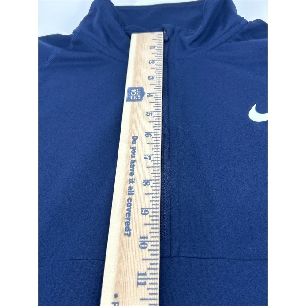 Nike Dri-FIT Womens Navy Blue Quarter Zip Pullover Thumbholes‎ 926270-419 Size S